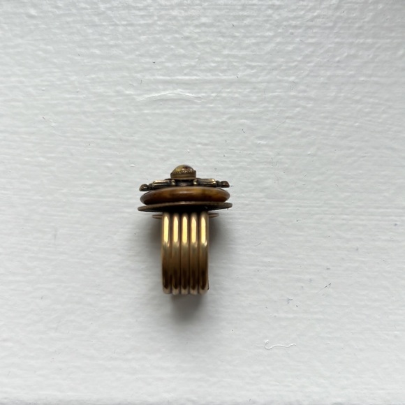 Adjustable Jan Michael’s Brass, tiger eye, moonstone statement ring - Picture 6 of 6